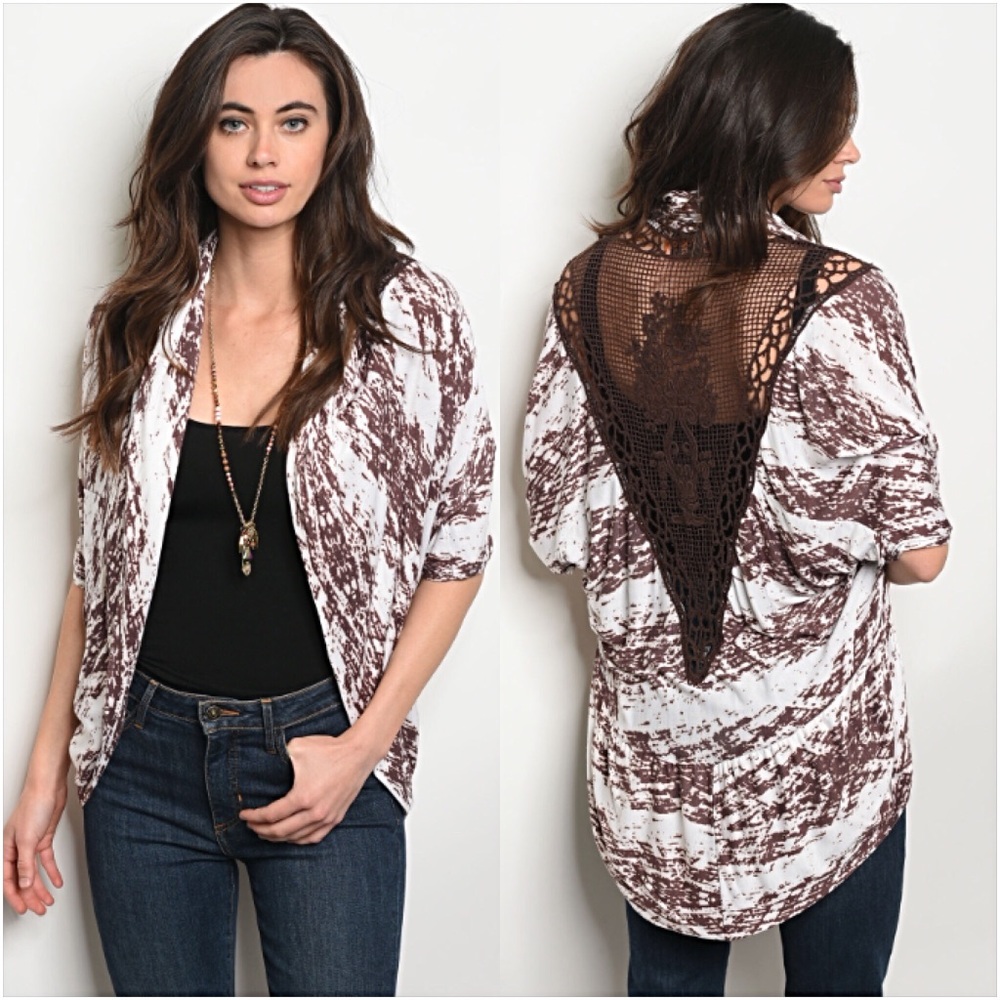 Flirty Lace Back Cardigan Sweater XS - Picture 6 of 6